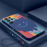 magnetic graffiti smiley face silicone case for Samsung
