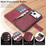 2 in 1 Magnetic Wallet Leather Case for iphone