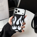 Electroplated Hollow‑Out Flame Pattern Silicone Shockproof Case for iphone