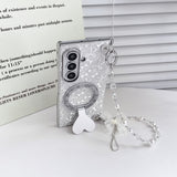 Gold‑Stamped Bow Magnetic Kickstand Case for Samsung Z Fold