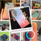 Magnetic Matte Clear Rainbow Gradient Case for Samsung