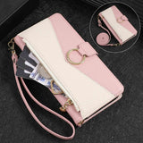 Detachable Crossbody Zipper Wallet Leather Case for iphone