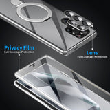 Metal Magnetic Bracket Case‑Film Full‑Cover Case for Samsung