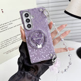 Gold‑Stamped Bow Magnetic Kickstand Case for Samsung Z Fold