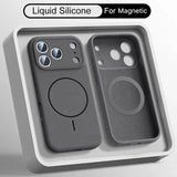 Magnetic Liquid Silicone Skin Feel Soft Case for iphone