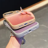 Gradient Full Cover Shockproof Magnetic Lens Kickstand Case for iphone