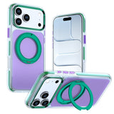 Color Block Matte Magnetic Rotating Stand Case for iphone