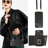 Shockproof Crossbody Wallet Stand Leather Case for iphone