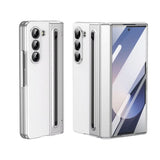 Leather Shell‑Film Integrated Case with S Pen & Pen Slot for Samsung Z Fold