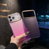 Two-Tone Gradient Starry Glitter Translucent Case for iphone