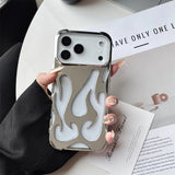 Electroplated Hollow‑Out Flame Pattern Silicone Shockproof Case for iphone