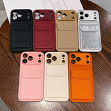 Leather Grain Shockproof Card Holder Kickstand Case for iphone