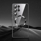 Full‑Cover Clear Magnetic Electroplated Case for Samsung