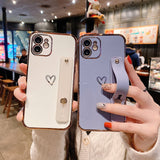 Shockproof Electroplated Case with Wrist Strap for iphone
