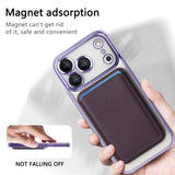 Transparent Electroplated Magnetic Detachable Card Holder Case for iphone