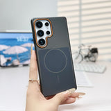 Ultra‑Thin Soft‑Touch Metallic Paint Magnetic Case for Samsung