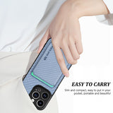 Fiber‑Textured Magnetic Card Holder Case for iphone