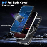 Magnetic Shockproof Matte All‑in‑One Case With stand for iphone