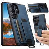 Leather Card Holder Stand Case for Samsung