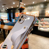 Shockproof Electroplated Case with Wrist Strap for iphone