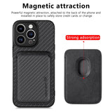 Fiber‑Textured Magnetic Card Holder Case for iphone