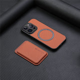 Fiber‑Textured Magnetic Card Holder Case for iphone