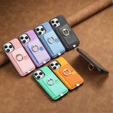 Magnetic Wallet Ring Kickstand Case for iphone