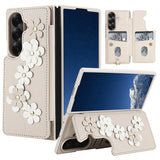 Shockproof Flower Case with Card Holder & Lanyard for Samsung Z Fold