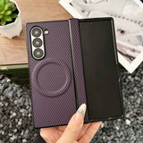 Shockproof Magnetic Fiber‑Texture Case for Samsung Z Fold