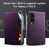 Business Kevlar‑Texture Magnetic Flip Leather Case for Samsung Z Fold