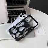 Electroplated Hollow‑Out Flame Pattern Silicone Shockproof Case for iphone