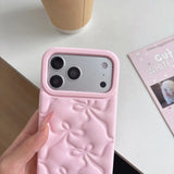 Simple Pink Bowknot Silicone Soft Case for iphone