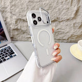 Clear Magnetic Hidden Kickstand Case for iphone