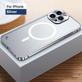 Magnetic Metal Aluminum Alloy Frame Frosted Back Panel Case for iphone