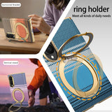 Kevlar‑Textured Electroplated Magnetic Stand Case for Samsung Z Fold