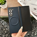 Shockproof Magnetic Fiber‑Texture Case for Samsung Z Fold