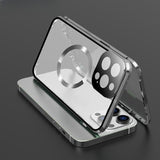 All‑in‑One Magnetic Metal Glass Case with Screen Film for iphone