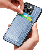 Fiber‑Textured Magnetic Card Holder Case for iphone