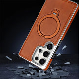 Magnetic Rotating Bracket Luxury Leather Case for Samsung