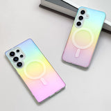 Shockproof Magnetic Matte Rainbow Gradient Case for Samsung