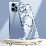 Plating Soft Clear Shockproof Magnetic Case for iphone