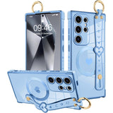Magnetic Electroplated Heart Wrist Strap Case for Samsung