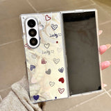 Premium Feather‑Grain Heart Case for Samsung Z Fold