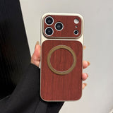 Wood Grain Magnetic Shockproof Case for iphone