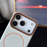Frosted Hit Color Lichee Pattern Magnetic Case for iphone