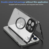 All‑in‑One Magnetic Metal Glass Case with Screen Film for iphone