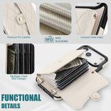 Checkered Crossbody Accordion Card Holder Leather Case for iphone