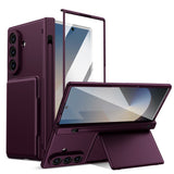 Shell‑Film Full‑Cover Case With Card Holder Stand & Pen Slot for Samsung Z Fold