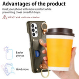 Shockproof Litchi Grain Wrist Strap Case for Samsung