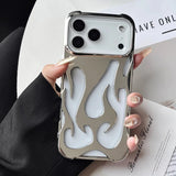 Electroplated Hollow‑Out Flame Pattern Silicone Shockproof Case for iphone